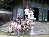 Runners group photo in temple