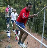 Riccardo Cranium on the obstacle rope